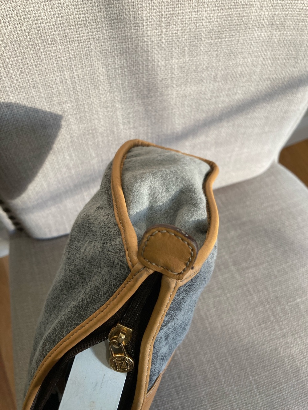Fendi vintage Gray & Tan Travel Pouch - Picture 7 of 14